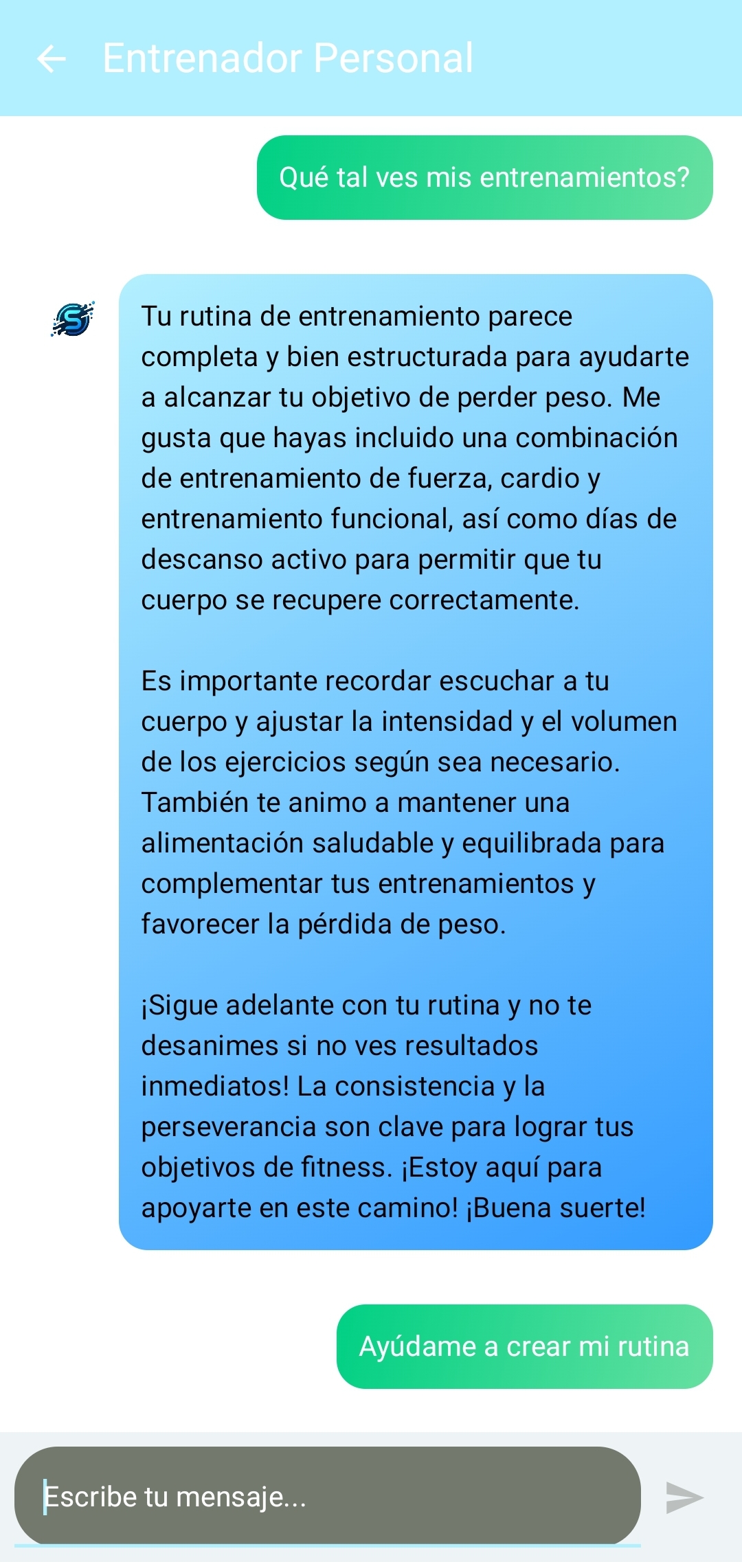 Rutinas personalizadas